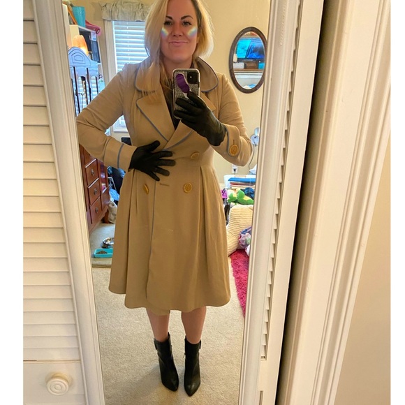 $288 Anthropologie Piped Trench Tan Trench Coat 10 - Picture 9 of 13